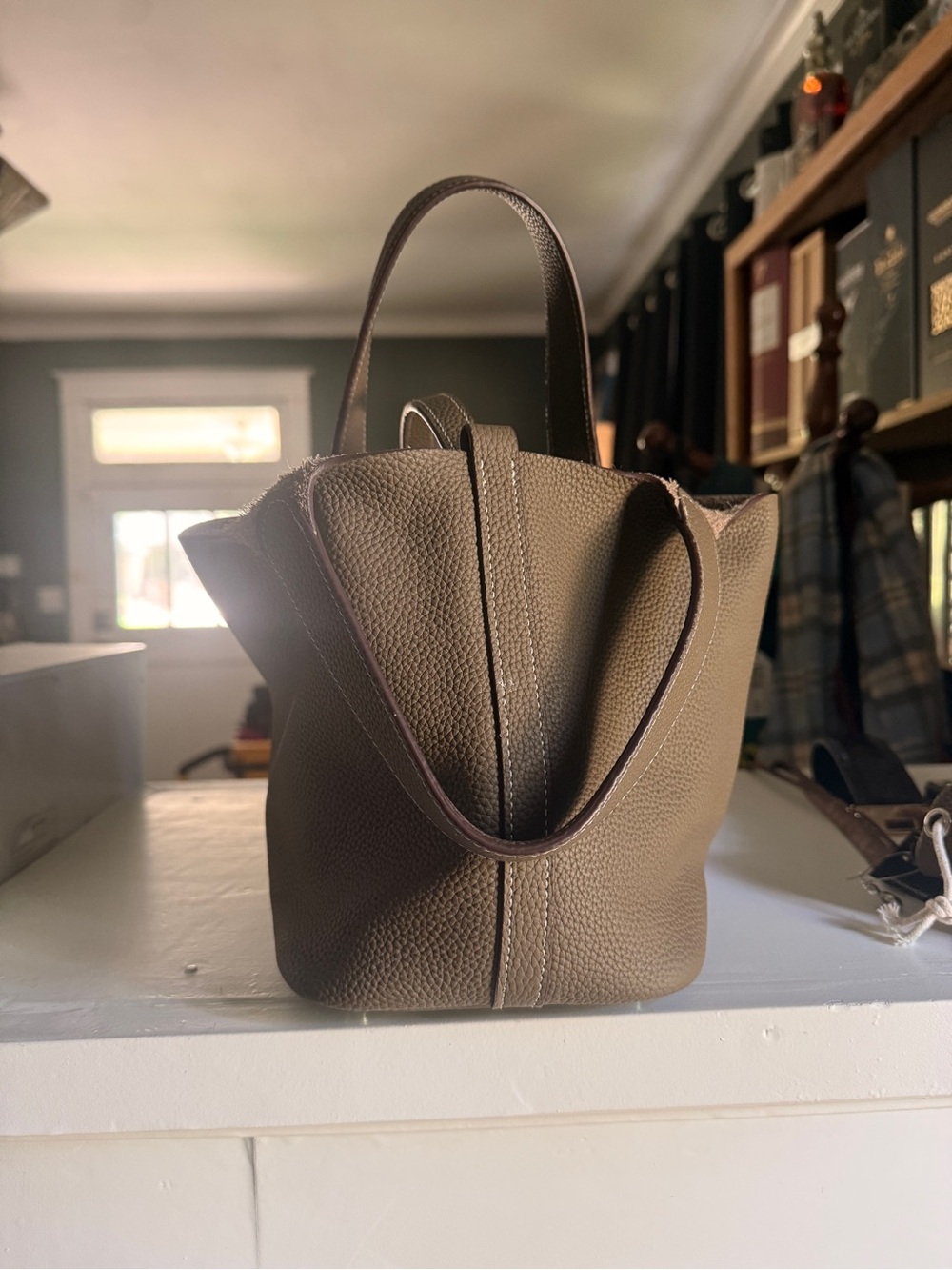 Unbranded Taupe Leather Tote Bag - Women